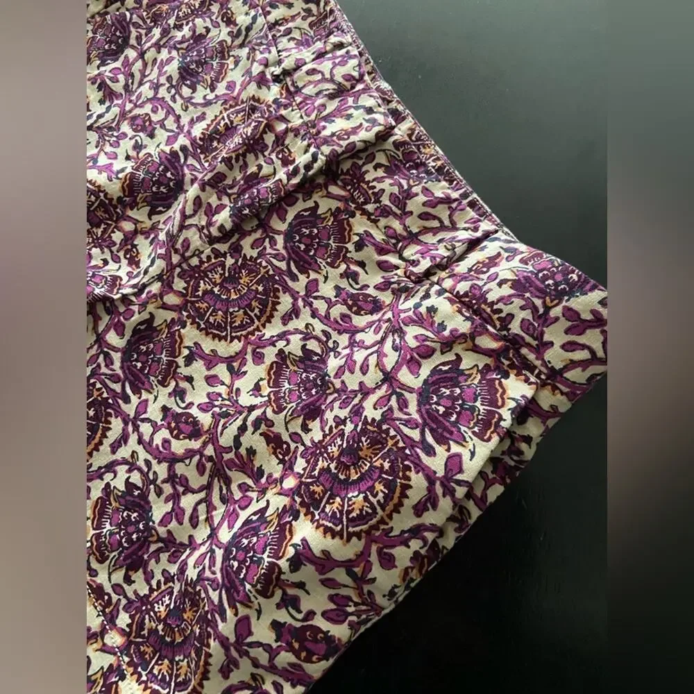 LOFT Purple Floral Linen Chino Shorts sz 4